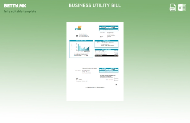 Модерен стил на Њу Мексико PNM, шаблон за деловна сметка за комунални услуги со 